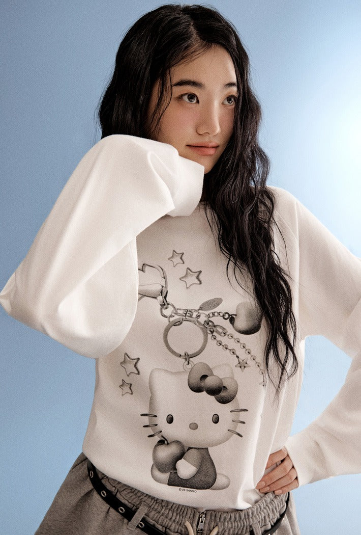SANRIO x SPAO  Long-sleeved T-shirt (WHITE) - Kgifts.shop