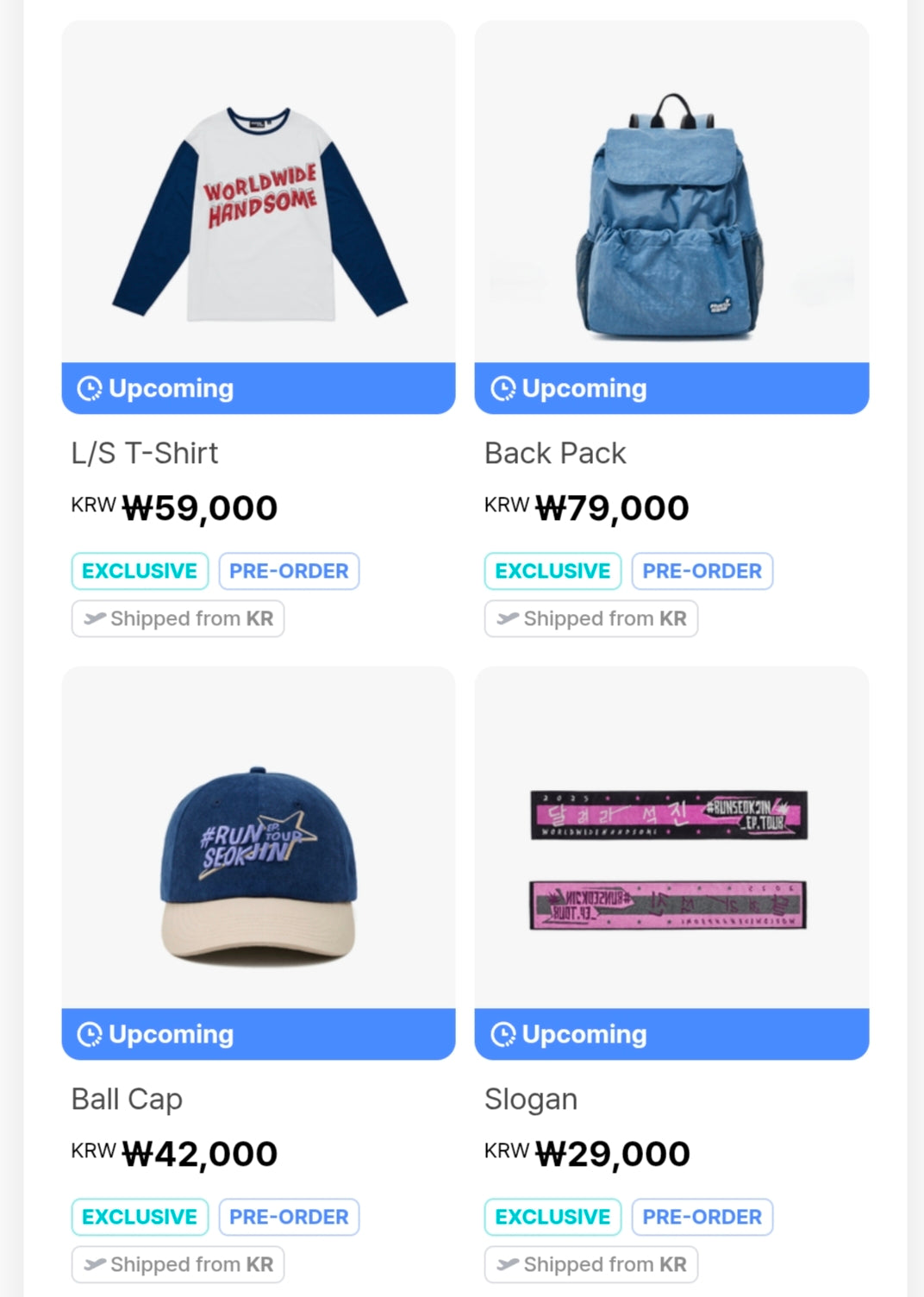 Jin 'Run Seokjin Ep.1' Tour Official Merch [Pre Order] | Kgifts.shop