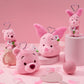 Pink Teddy Pooh & Piglet Keyring/Pouch