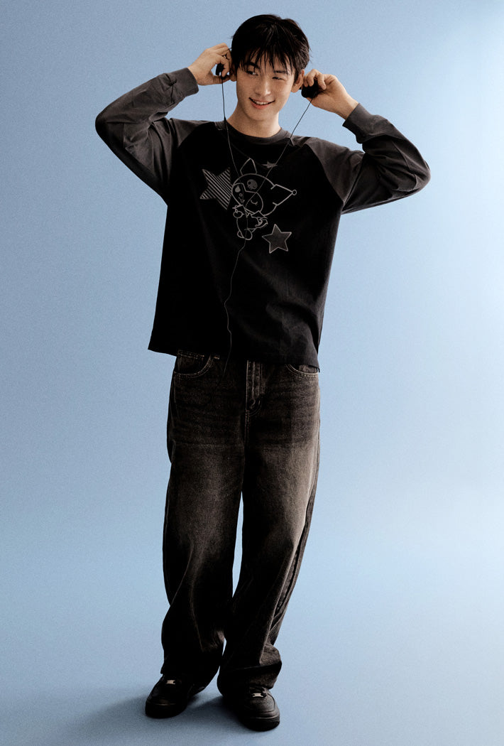 SANRIO x SPAO  Long-sleeved T-shirt ( BLACK) - Kgifts.shop