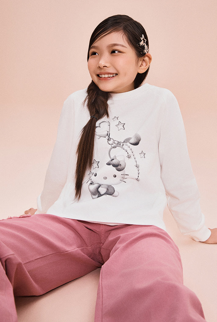 [Kids] (Sanrio Characters) Long-sleeved T-shirt (WHITE) - Kgifts.shop