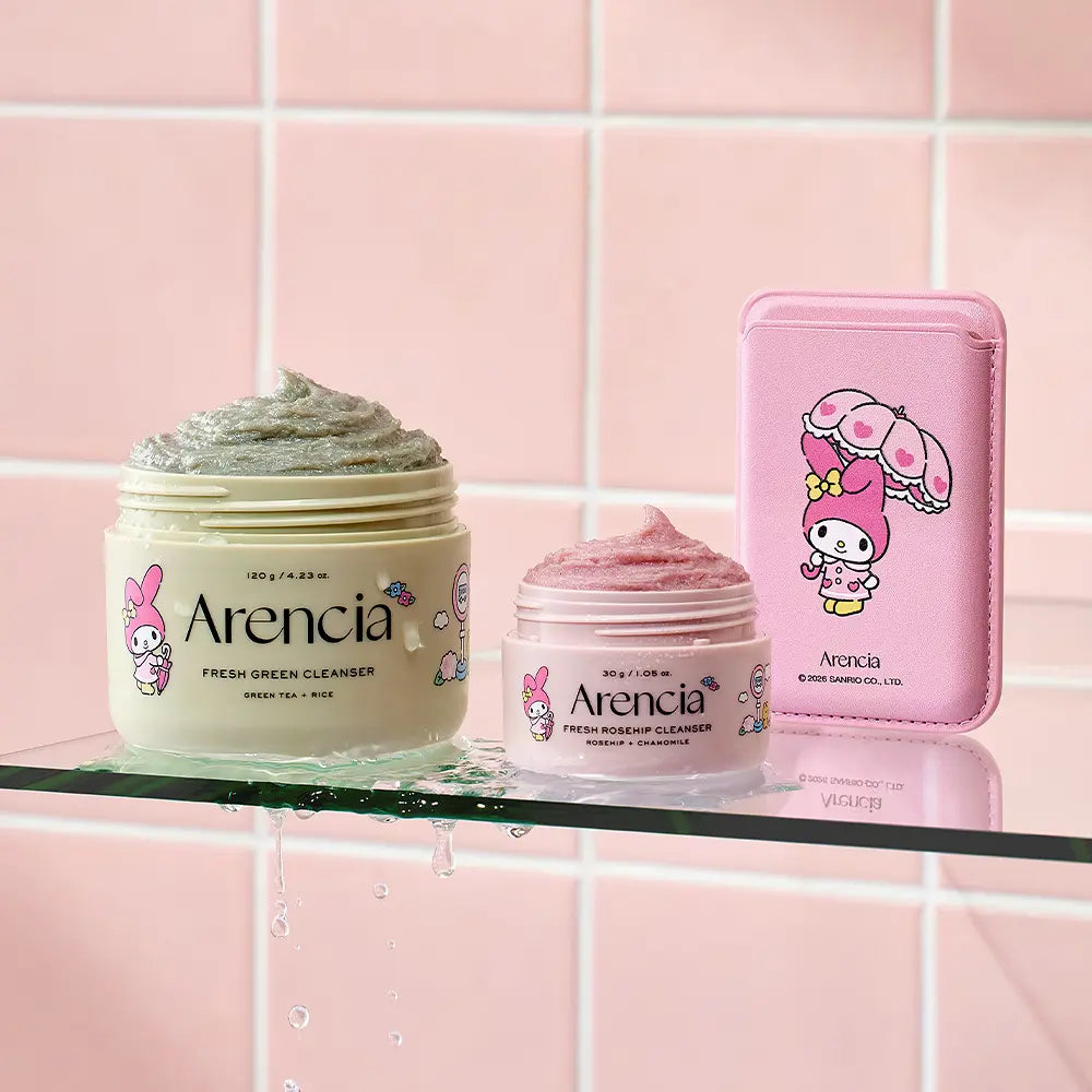 Arencia x Sanrio Fresh Green Cleanser 120g (+Rosehip 30g + Card Case)