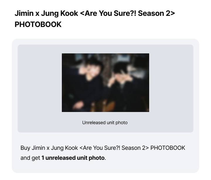 Jimin x Jung Kook <Are You Sure?! Season2> PHOTOBOOK (Pre Order)