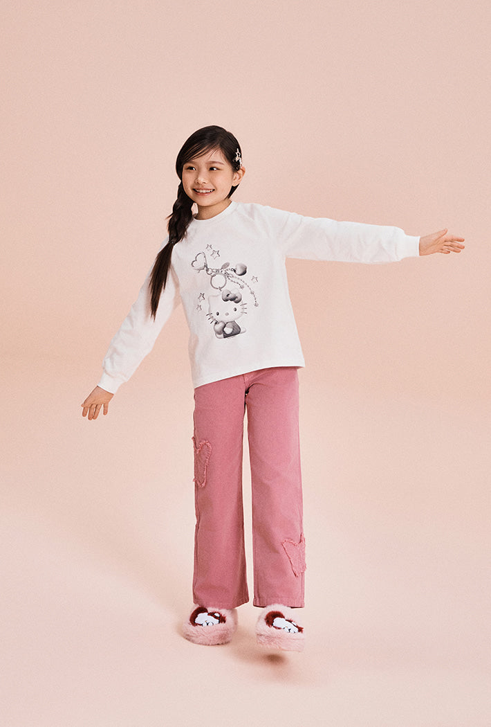[Kids] (Sanrio Characters) Long-sleeved T-shirt (WHITE) - Kgifts.shop