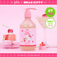 Plu Vita Glow Moisture Glow Scrub Body Wash Melrose 500ml Limited Edition[+ Hello Kitty Shower Ball Gift]