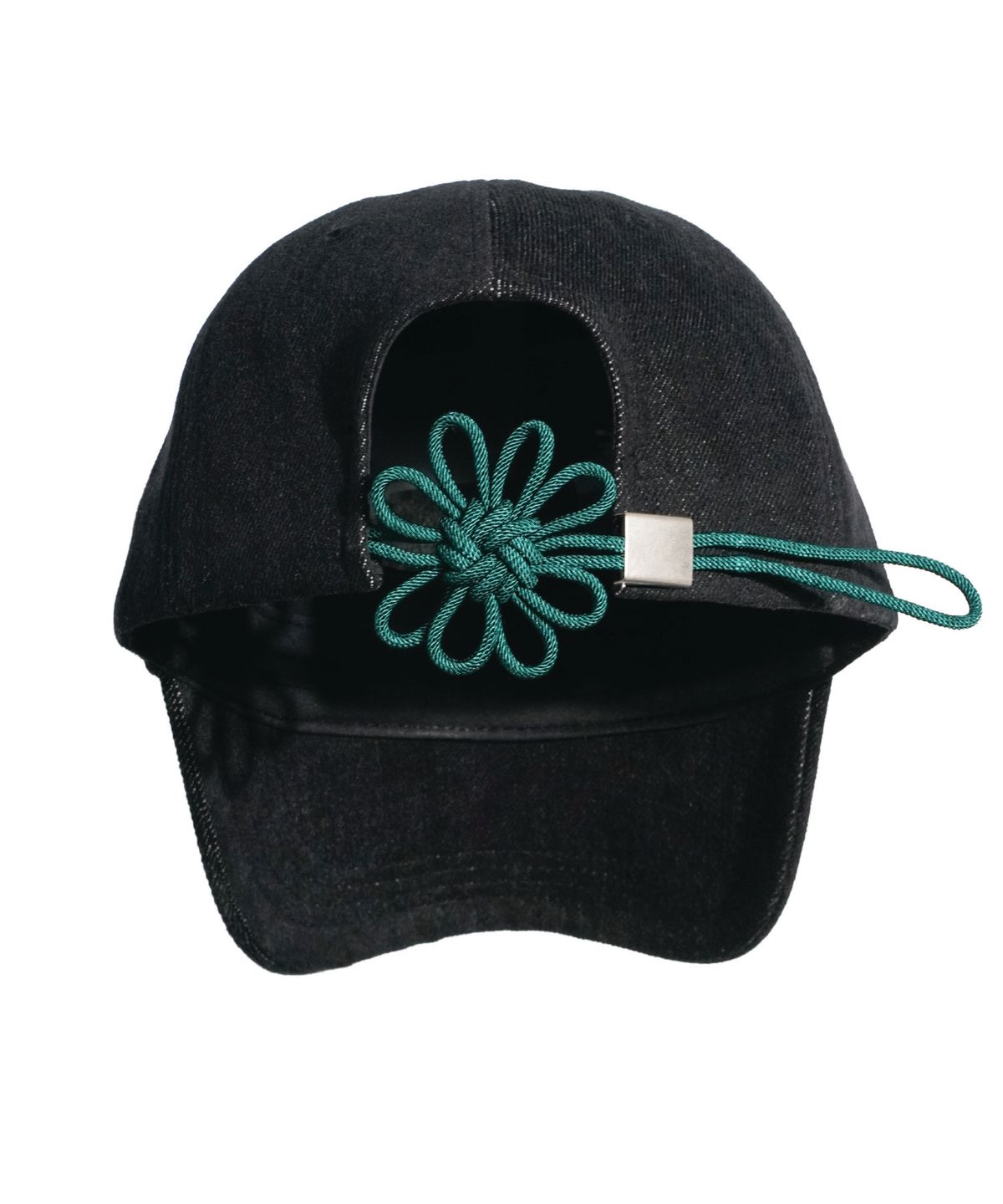 [Korean Celebrity Pick] DENIM FLOWER KNOT CAP