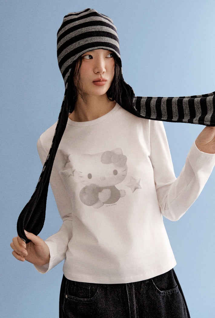 [Sanrio Characters] Cotton Spandex Round Neck Long Sleeve T-Shirt - Kgifts.shop