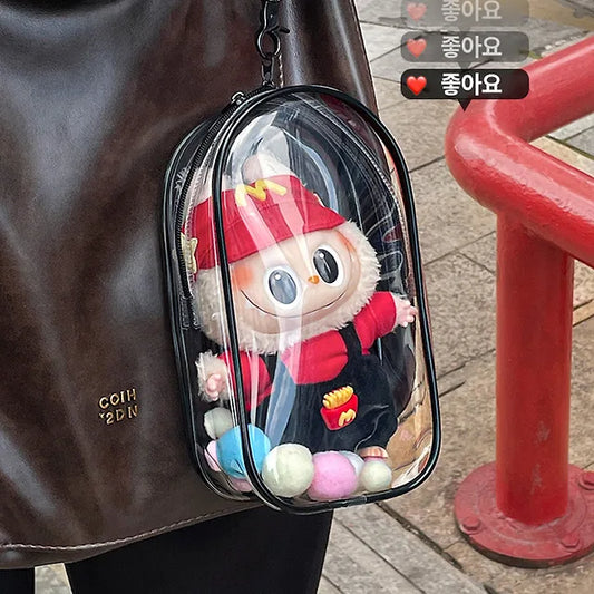 Labubu Doll Storage PVC Clear Keyring Pouch