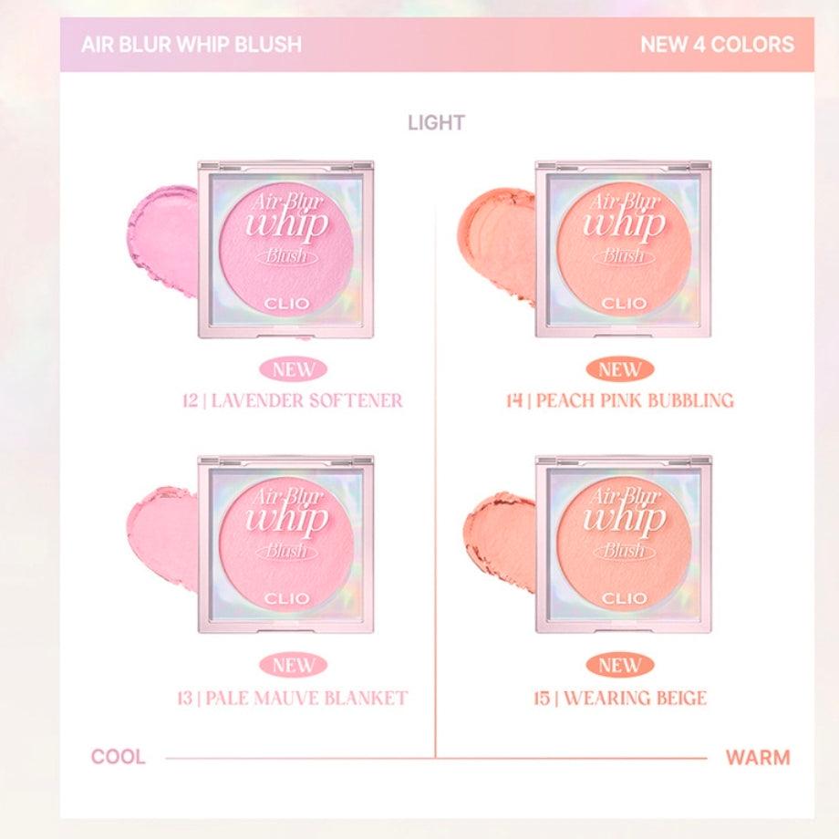 Clio Air Blur Whip Blush + [Free] Whip Brush + Pro Single Shadow Random 1