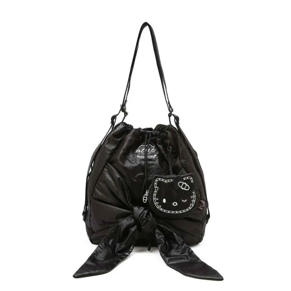 [Hello Kitty x athe] Le Bon Glossy Black Backpack and Shoulder Bag S