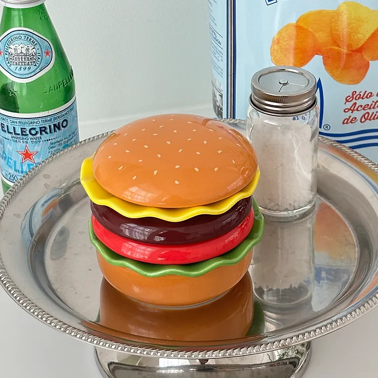 Hamburger Ceramic Plate Set [4 Plates]