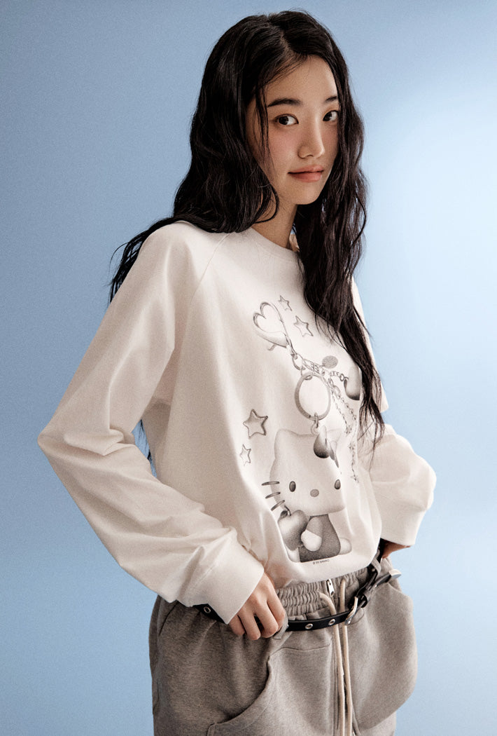 SANRIO x SPAO  Long-sleeved T-shirt (WHITE) - Kgifts.shop