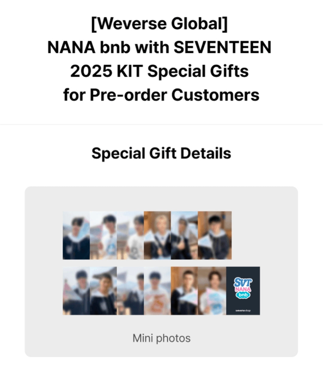NANA bnb with SEVENTEEN 2025 KIT [Pre Order] | Kgifts.shop