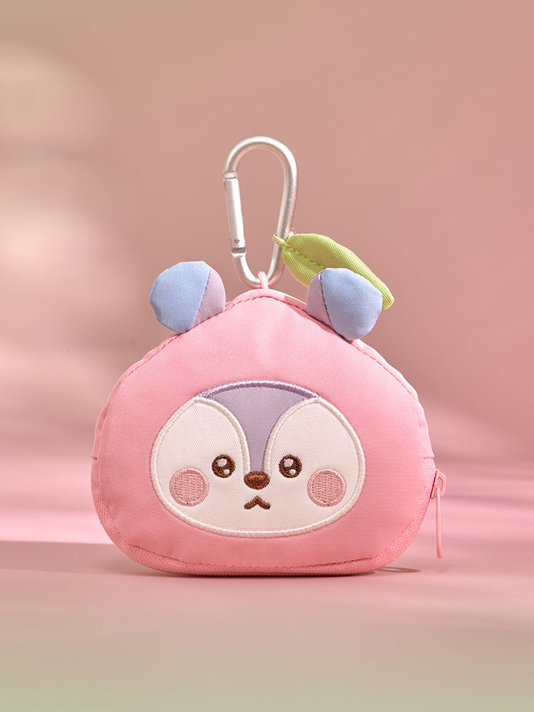 BT21 PEACH HOLIC FACE POUCH KEYRING