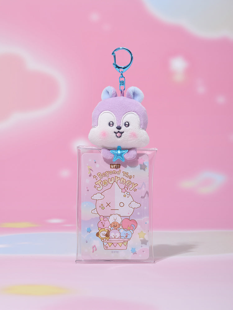 BT21 CLEAR PLUSH POUCH KEYRING BEYOND THE JOURNEY