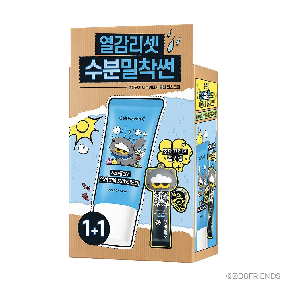 Cellfusion C x ZO&Friends Aquatica Cooling Sunscreen 35ml Double Plan (+10ml Jo&Friends Cap Keyring)