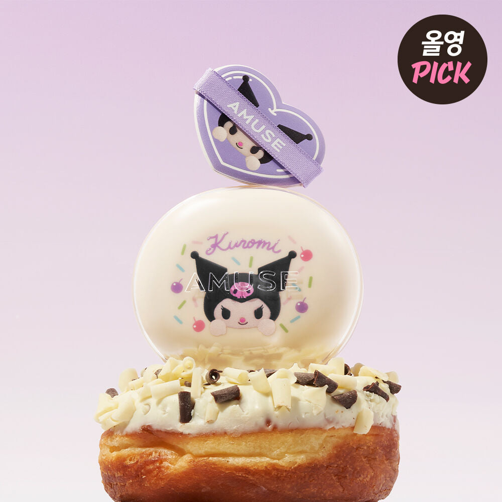 [ My Melody & Kuromi] Amuse Dew Jelly Master Cushion Limited Edition ( Kuromi Refill + Character Seal + Sticker)