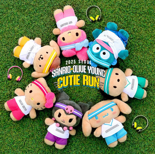 [Olive Young X Sanrio] Cute Run Doll Keychain (Sanrio Characters)