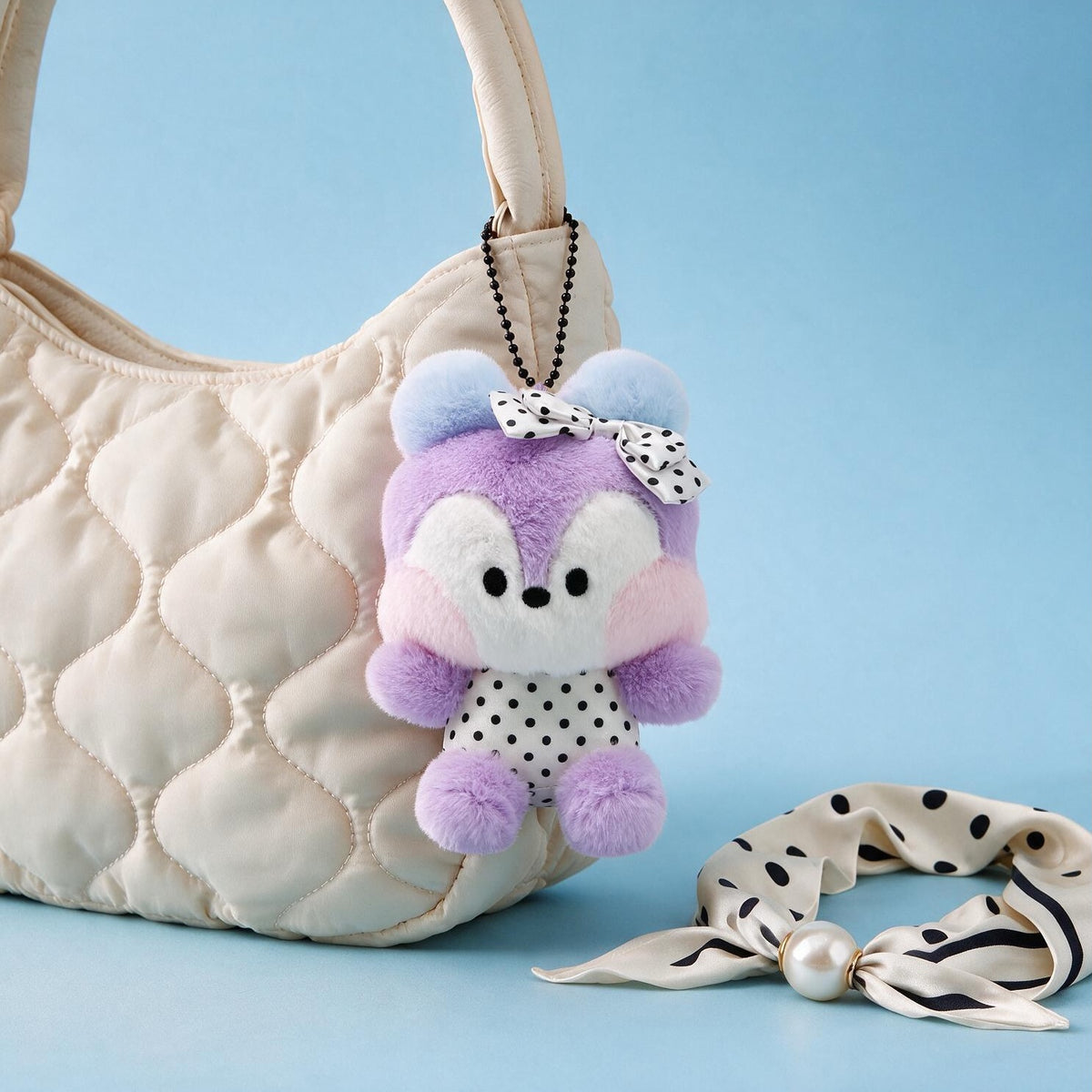 BT21 Polka Dot Ribbon Doll Keychain