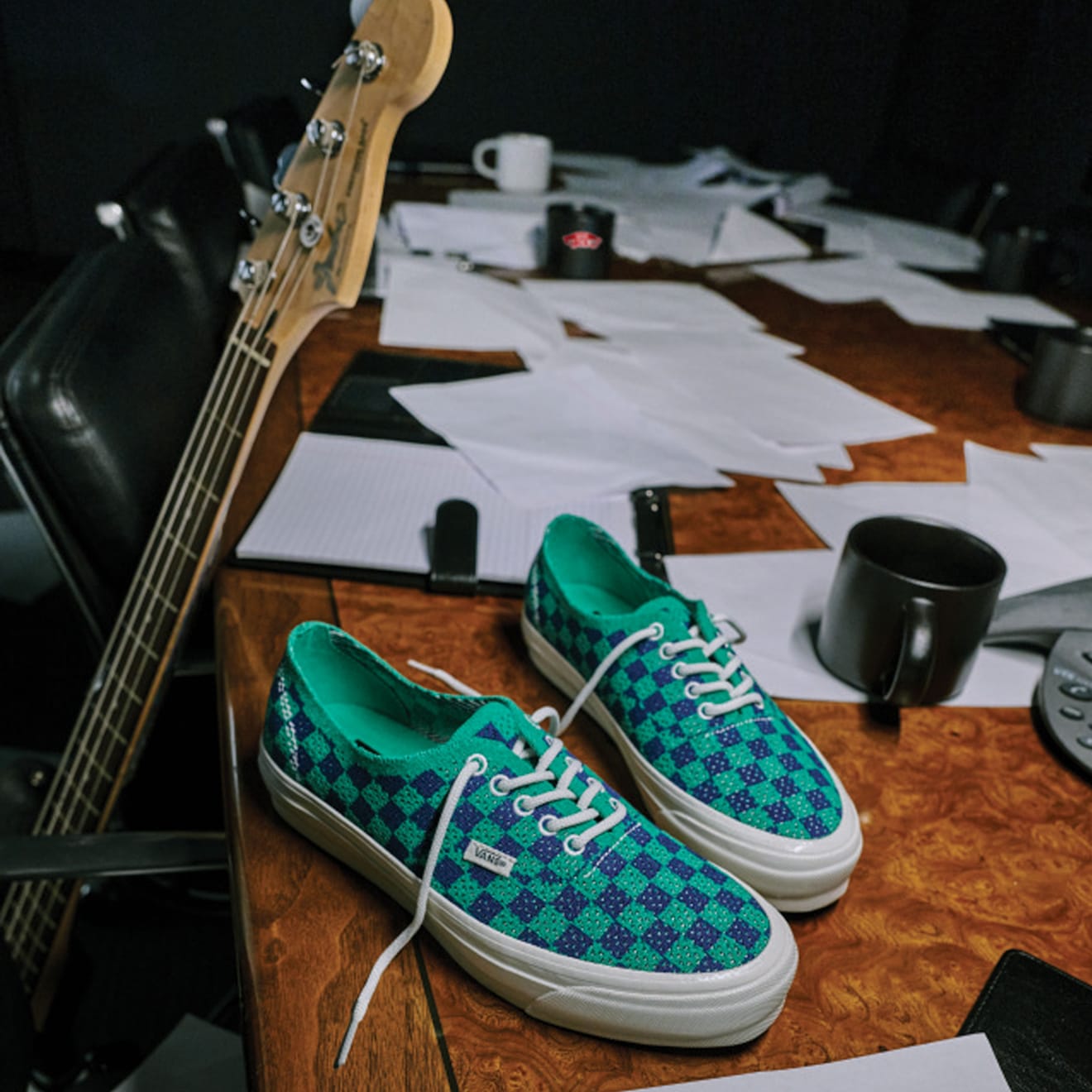 Vans Premium Authentic 44 Engineered Knit Punk Check ( Green )