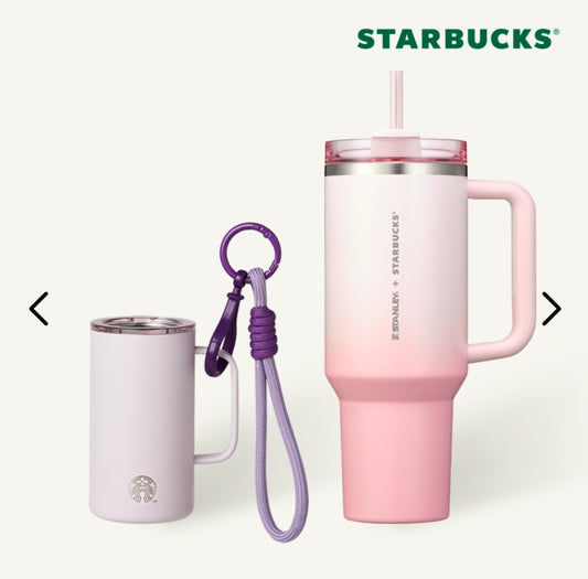 [Starbucks] [Big & Mini] Lavender Mini + Stanley Pink Quetzer 1.183L