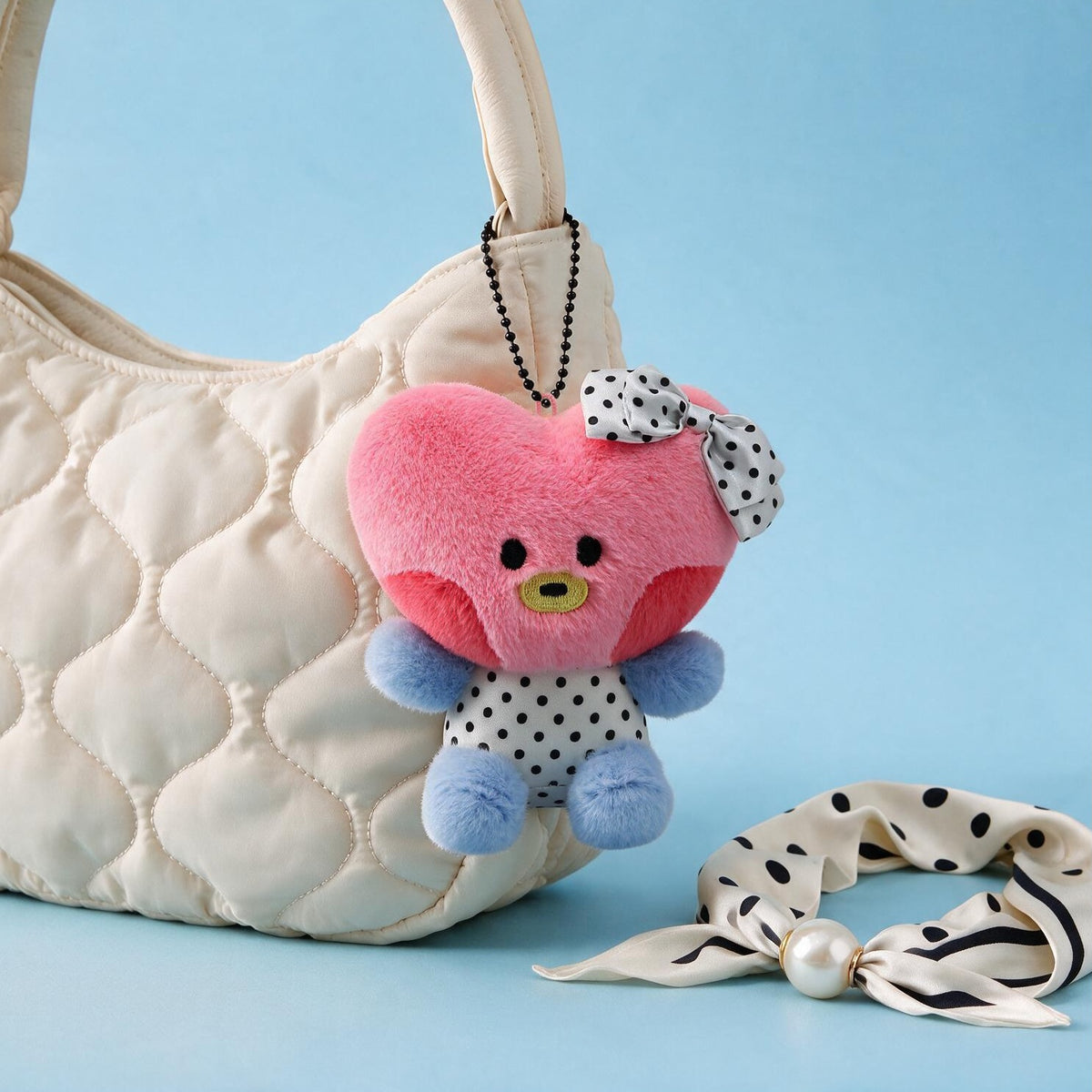 BT21 Polka Dot Ribbon Doll Keychain