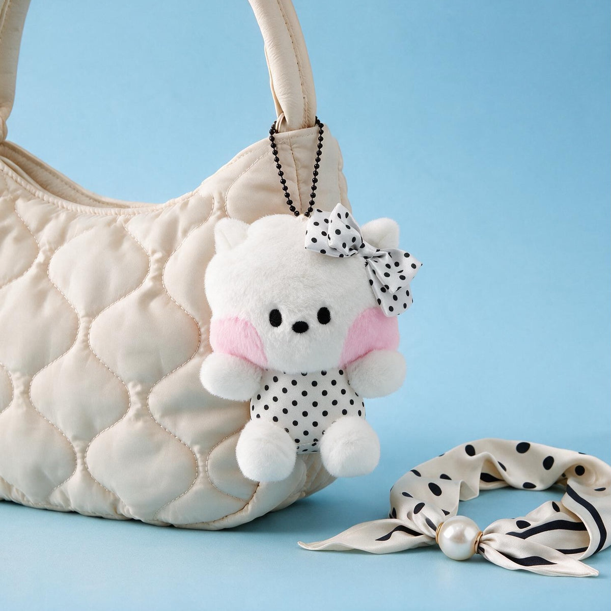 BT21 Polka Dot Ribbon Doll Keychain
