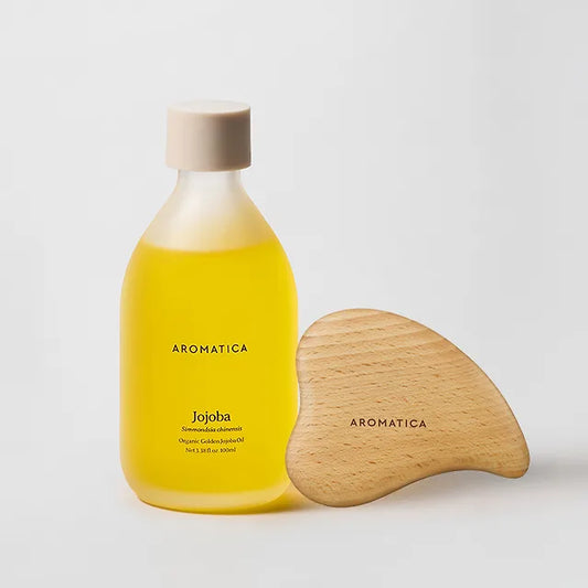 Aromatica Golden Jojoba Oil + Heart Gua Sha+ Holiday wrapping