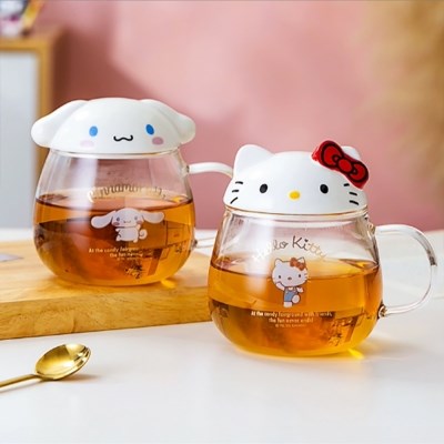 Sanrio 3D Lid Glass Cup (400mL)