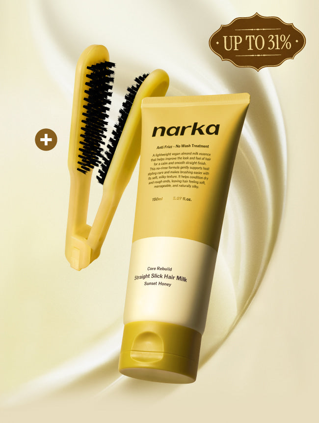 Straight Slick Hair Milk ( +boar bristle hair iron brush)