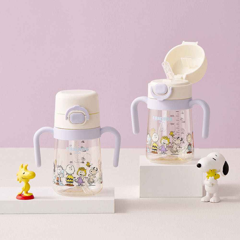 Lock & Lock Snoopy Little Love One-Touch Two-Handled Straw Cup