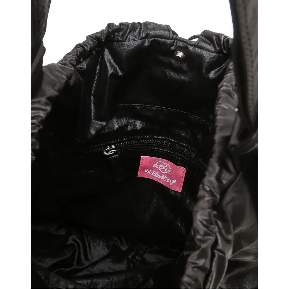 [Hello Kitty x athe] Le Bon Glossy Black Backpack and Shoulder Bag S
