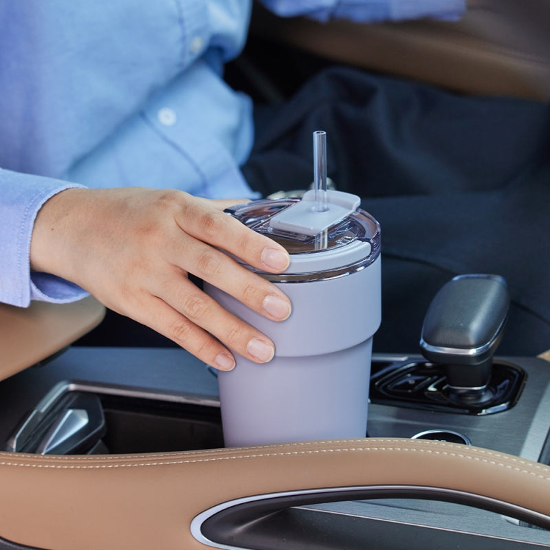 Metro Cafe Top Handle Ceramic Tumbler with Straw (3-Piece Set)