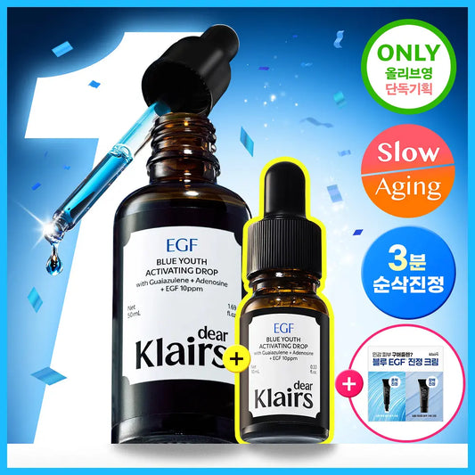 KLAIRS Midnight Blue Youth Activating Drop 50ml (10ml + Soothing Cream 3g + Trace Cream 3g)