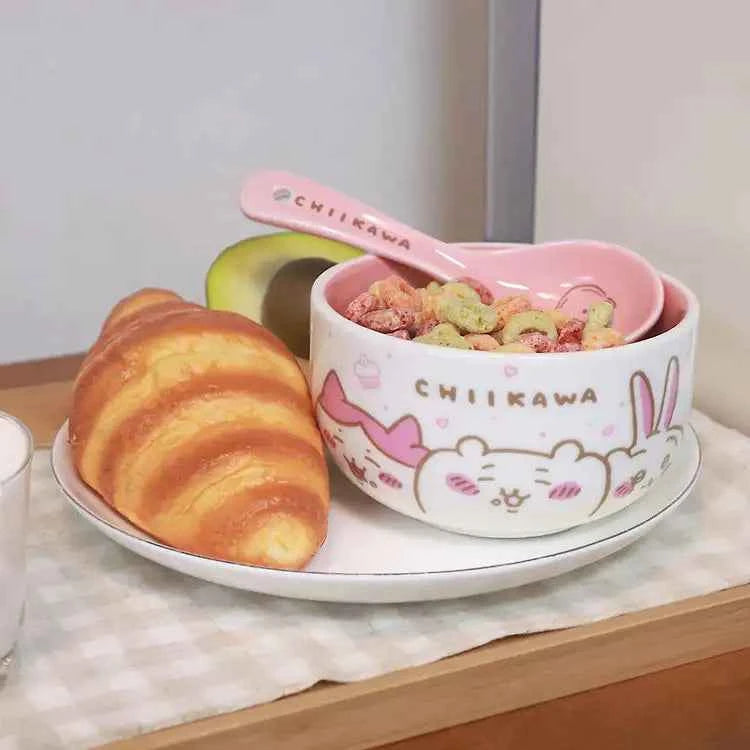Chiikawa Cereal Bowl Yogurt Bowl & Spoon Set