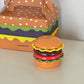 Hamburger Ceramic Plate Set [4 Plates]