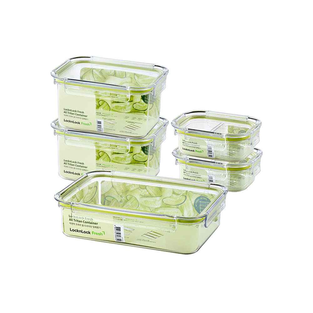 Lock & Lock All Tritan Airtight Container 7-Piece Basic Set + Free Scouring Pad