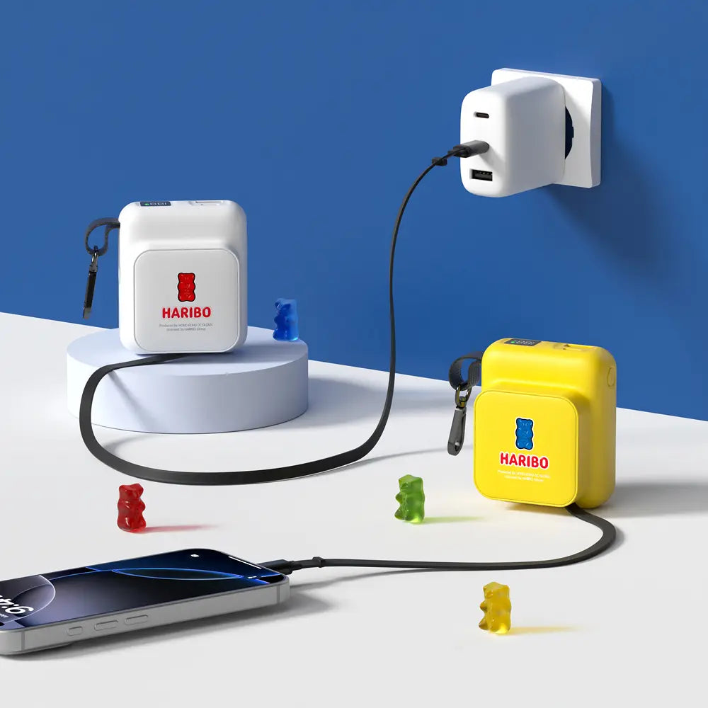 Haribo Built-in reel cable PD fast charging auxiliary battery 10000mAh 22.5W