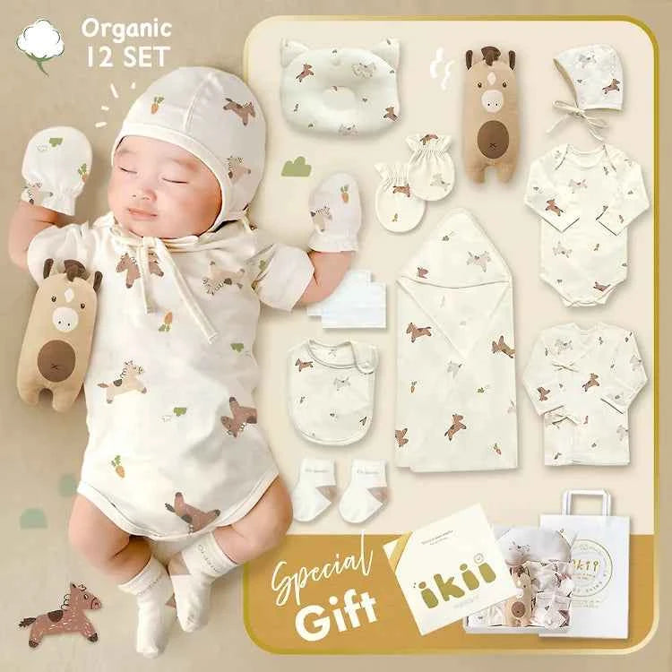 Ikii childbirth gift set of 12 pieces (Gift Box + Shopping Bag)