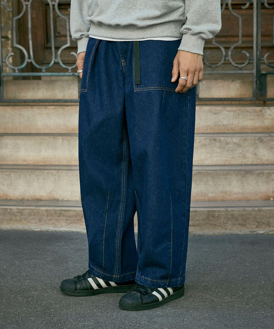 Washed Fatigue Balloon Denim Pants
