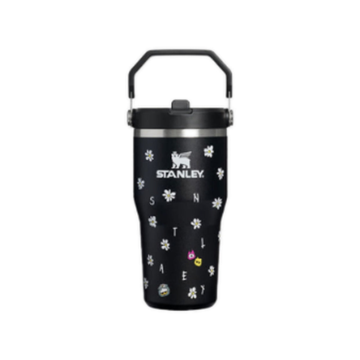 Stanley 1913 x ZO&FRIENDS IceFlow 2.0 FlipStraw 20oz Black tumbler with ZOA and daisy graphics