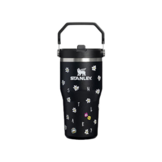 Stanley 1913 x ZO&FRIENDS IceFlow 2.0 FlipStraw 20oz Black tumbler with ZOA and daisy graphics