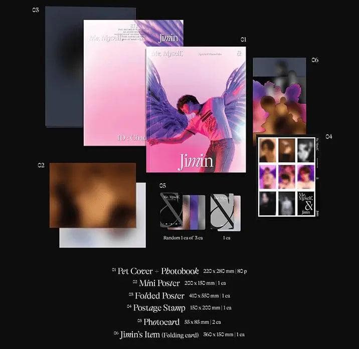 [2nd Pre Order] Jimin - Special 8 Photo Folio Me Myself, and Jimin 'ID:Chaos' Big Hit