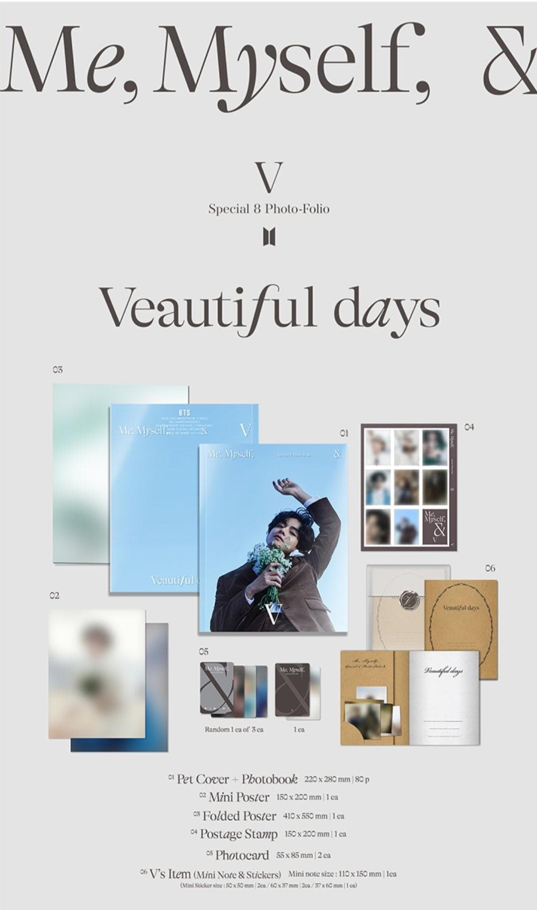 [1st Pre Order] Special 8 Photo Folio Me Myself, and V - Kgift.shop