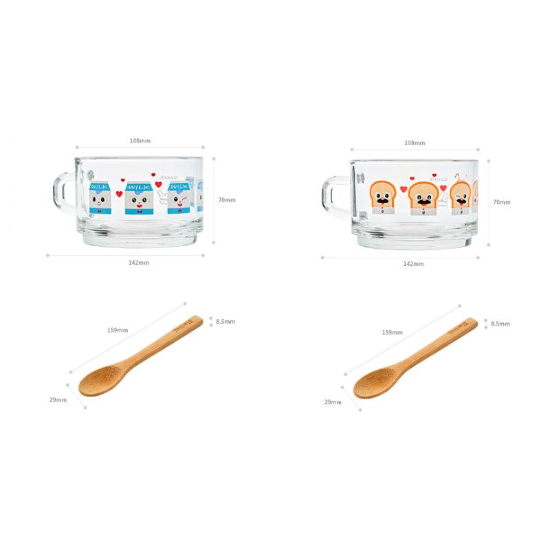 Glasslock x Bread Barbershop - Cereal Mug & Wooden Spoon Set - Kgift.shop