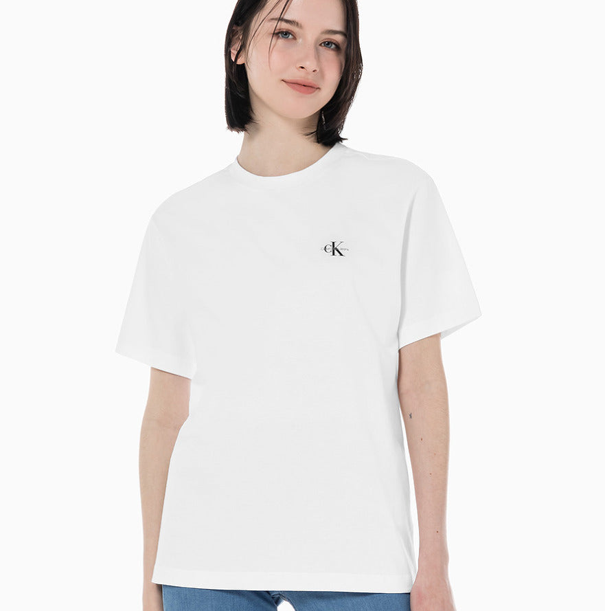 Calvin Klein 男女通用 2PK 套装徽标纯色短袖 T 恤