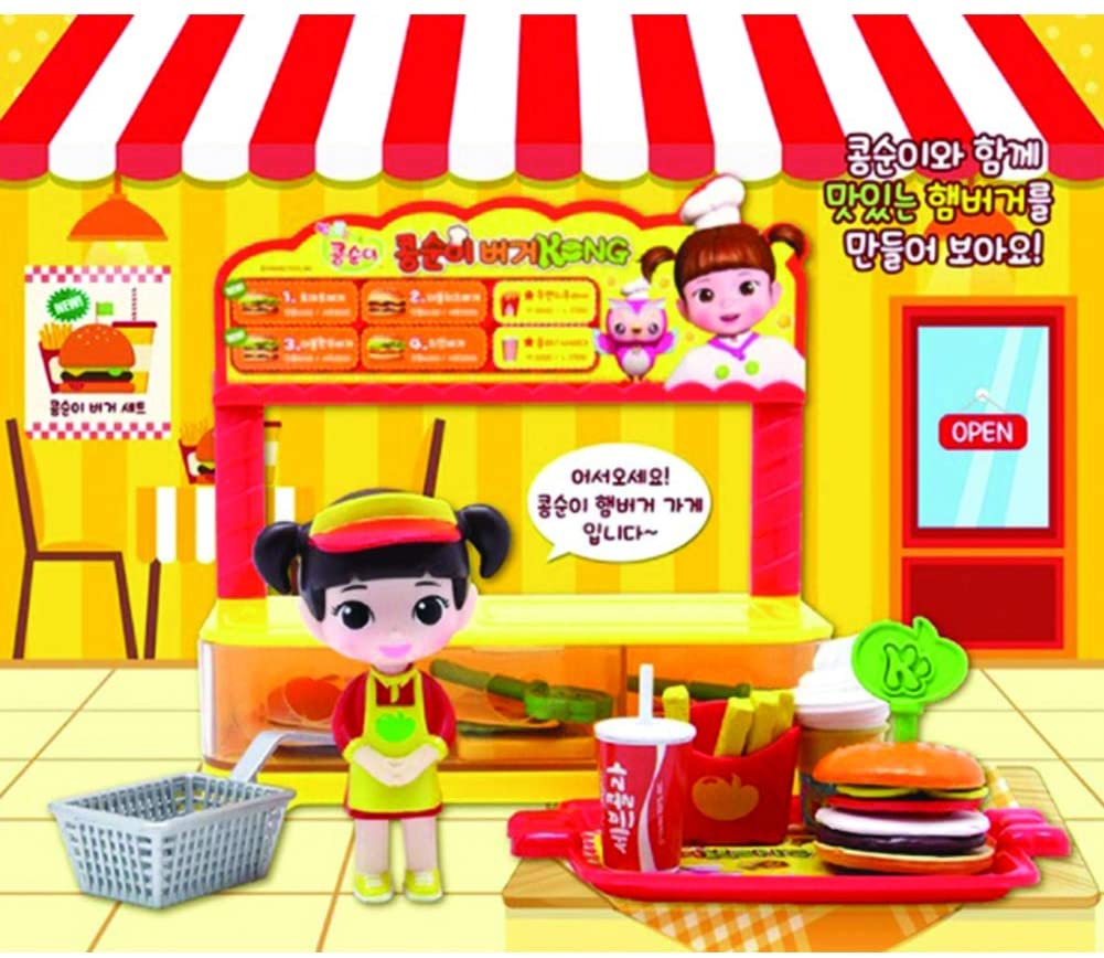 KONGSUNI 餐厅汉堡店商店迷你儿童假装玩具